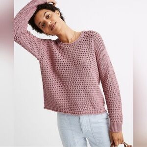 MADEWELL Open stitch Austen Pink Pullover Sweater Size XS Style AM286
